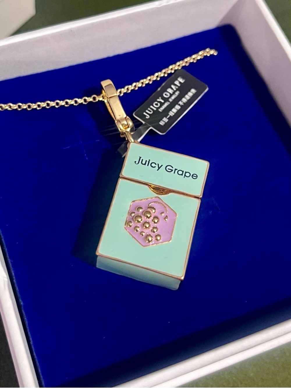 Juicy Grape Cigaratte Box Charm / Pendant with Opening Mechanism